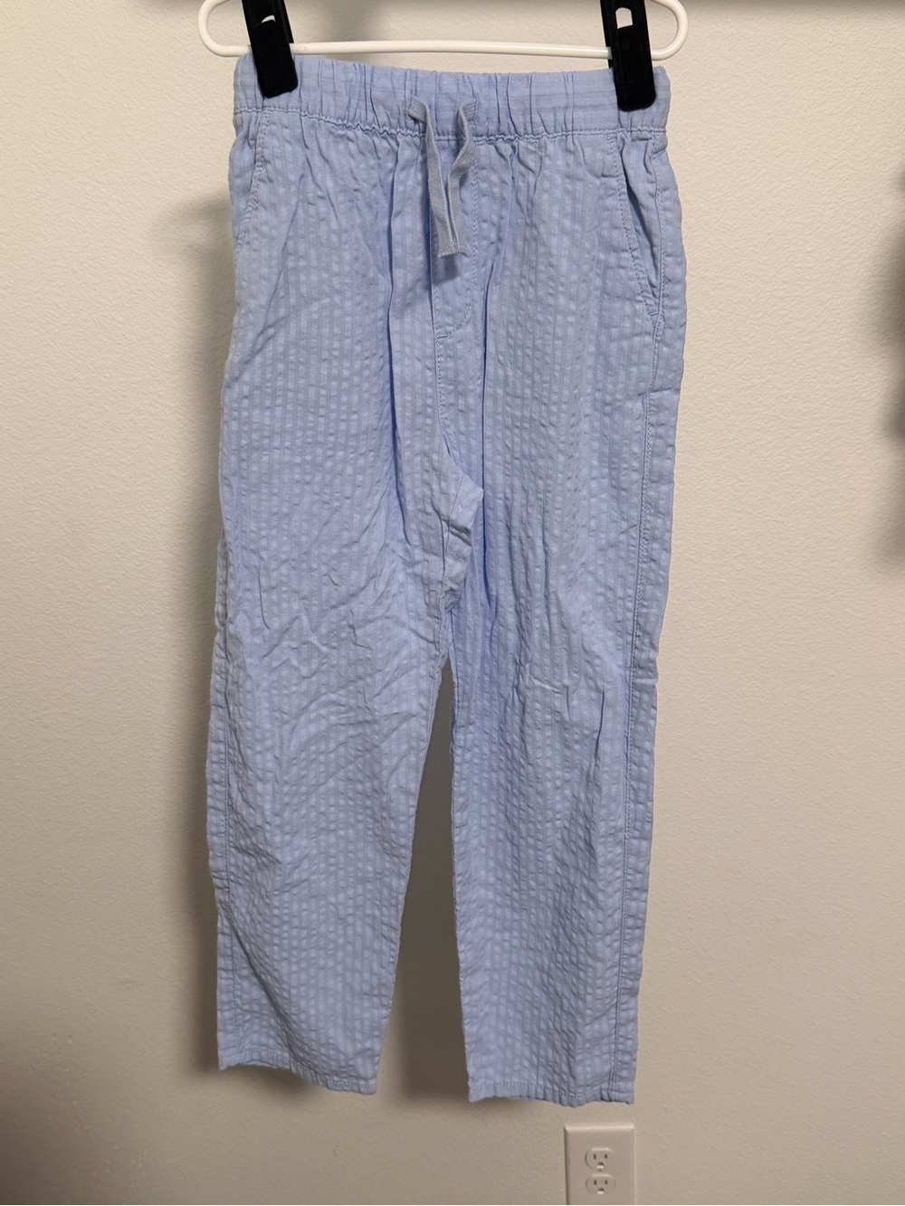 H&M Light Blue Seersucker Drawstring Pants